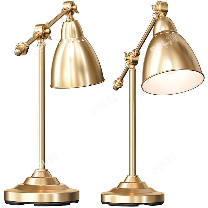 Vintage Copper Barometer Lamp 3D model image 3