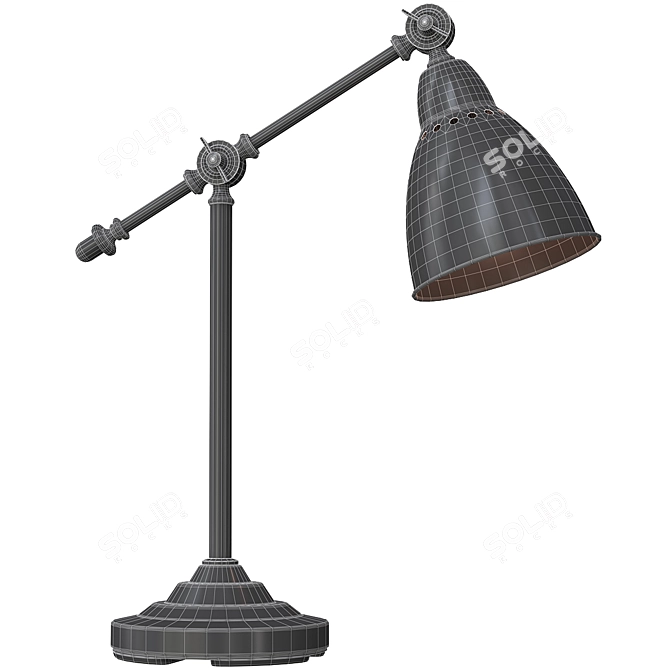 Vintage Copper Barometer Lamp 3D model image 4