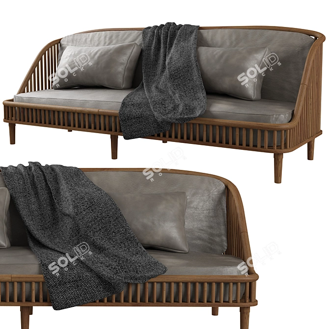 Modern Dedar Sofa, 240x85x60 cm 3D model image 2