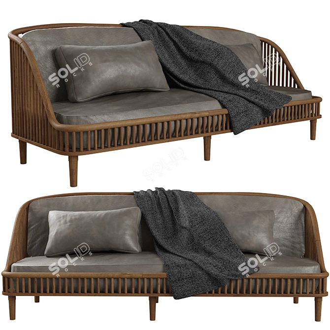 Modern Dedar Sofa, 240x85x60 cm 3D model image 3