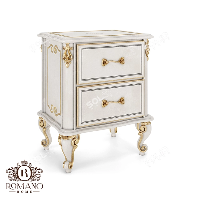 Handcrafted Laura Romano Home Bedside Table 3D model image 1