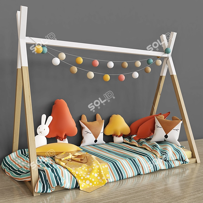 Fantasy Kids Bed Set 3D model image 1