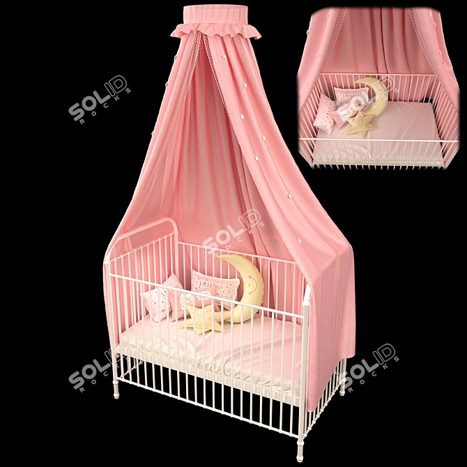 CozyDreams Baby Bed 3D model image 1