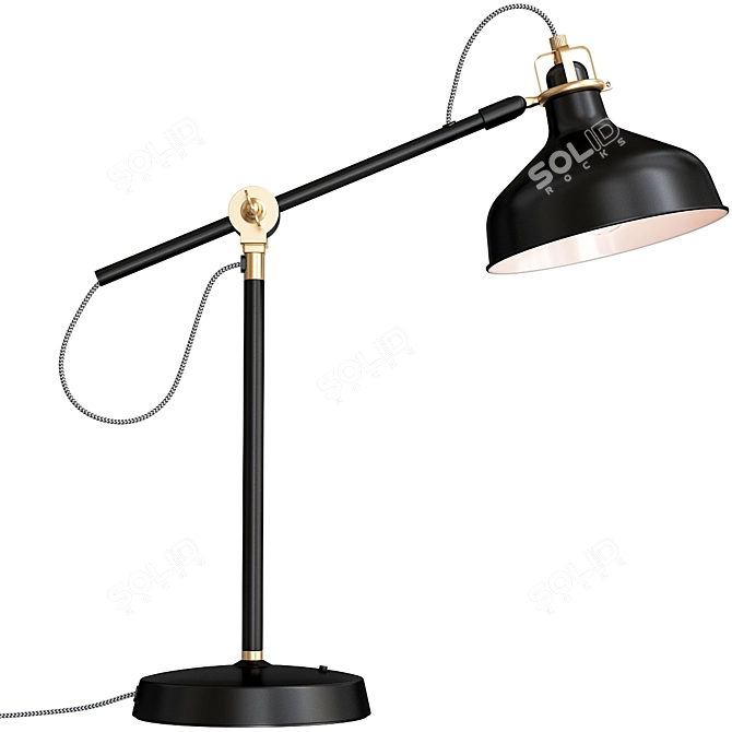 Ranarp Task Lamp: Sleek Black Design 3D model image 3