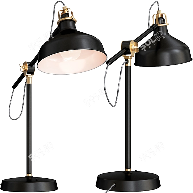Ranarp Task Lamp: Sleek Black Design 3D model image 4