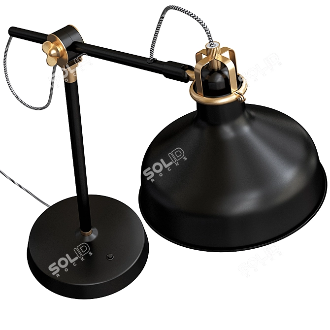 Ranarp Task Lamp: Sleek Black Design 3D model image 5