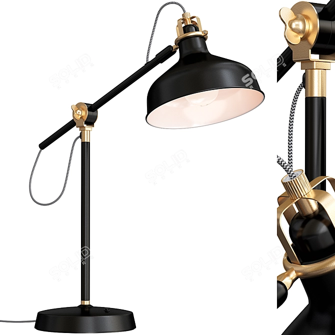 Ranarp Task Lamp: Sleek Black Design 3D model image 7