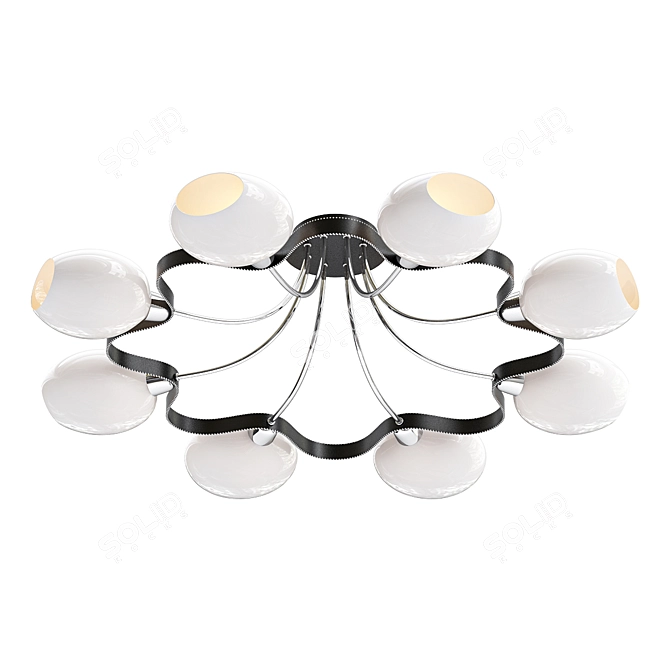 Modern Black Chrome Ceiling Chandelier 3D model image 1