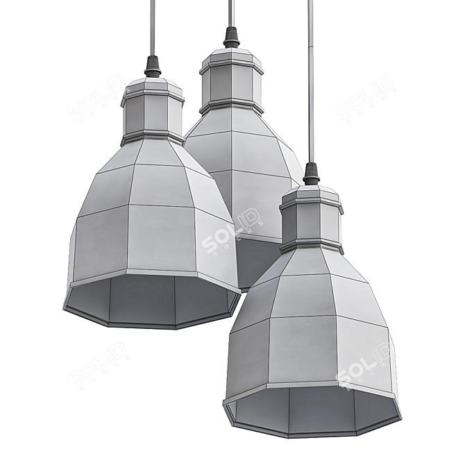 Elegant Eglo Priddy Chandelier 3D model image 2