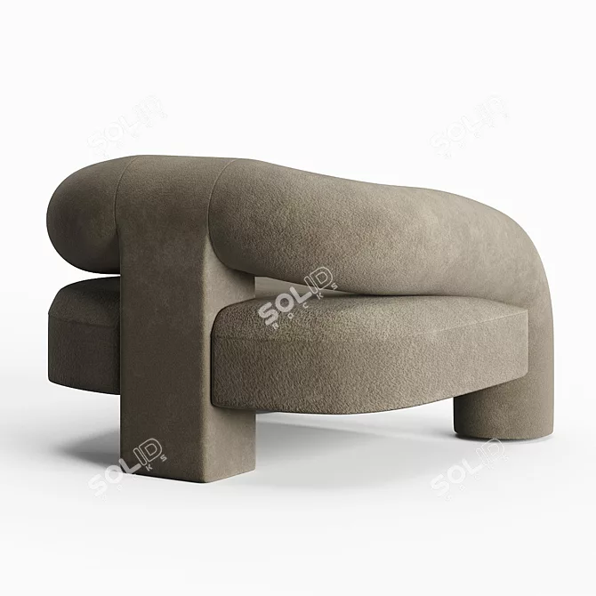 KOSA Lounge: Minimalist Alpaca Chair 3D model image 3