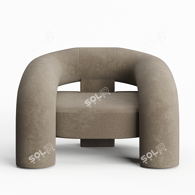 KOSA Lounge: Minimalist Alpaca Chair 3D model image 4