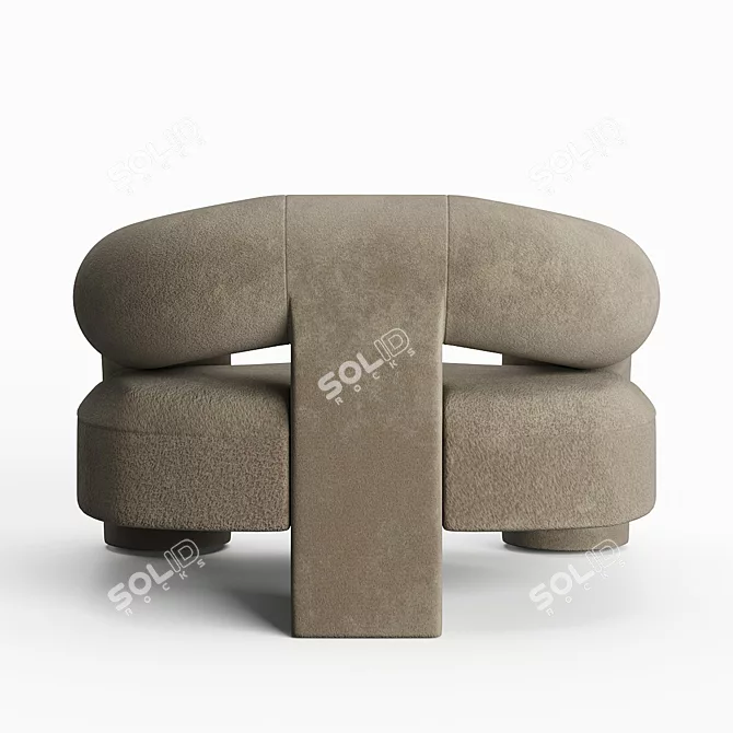 KOSA Lounge: Minimalist Alpaca Chair 3D model image 6