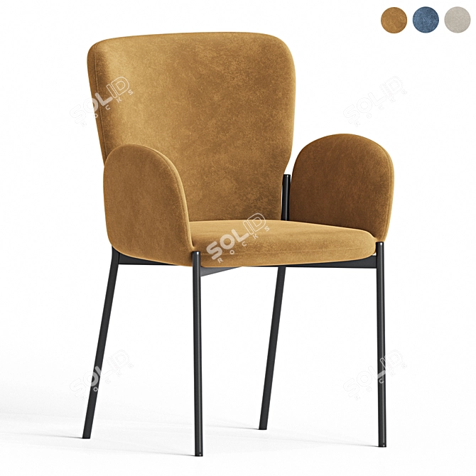 Modern K445 Dining Chair 3D model image 1