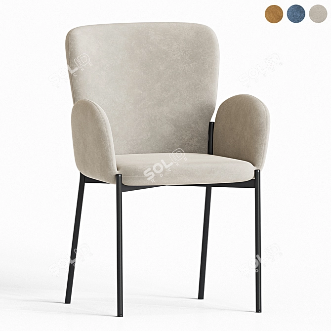 Modern K445 Dining Chair 3D model image 2