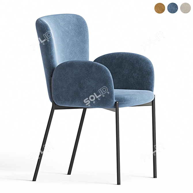 Modern K445 Dining Chair 3D model image 3