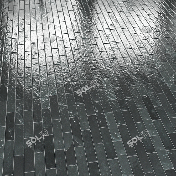 Slate Tile Patterns: Herringbone & Running Bond 3D model image 9