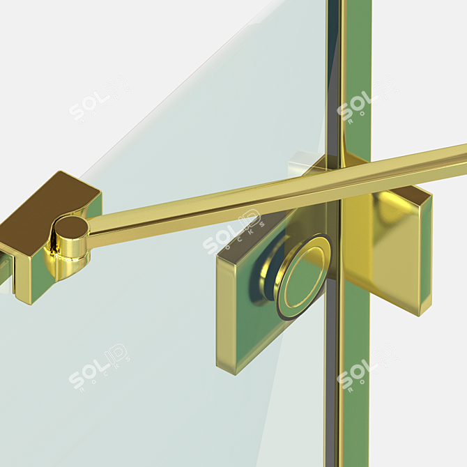 Gold Pro Shower Cabin: Stunning Design & Easy Installation 3D model image 5