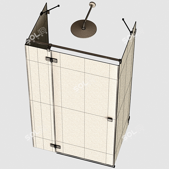 Gold Pro Shower Cabin: Stunning Design & Easy Installation 3D model image 6