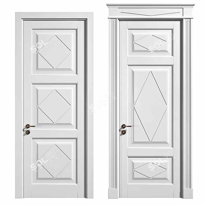 Elegant TOSCANA ROMBO Door Set 3D model image 1