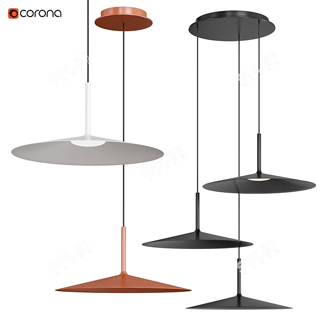 Elegant Dome Pendant Light 3D model image 1