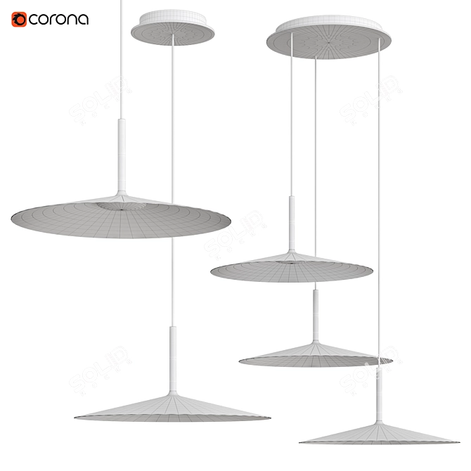 Elegant Dome Pendant Light 3D model image 3