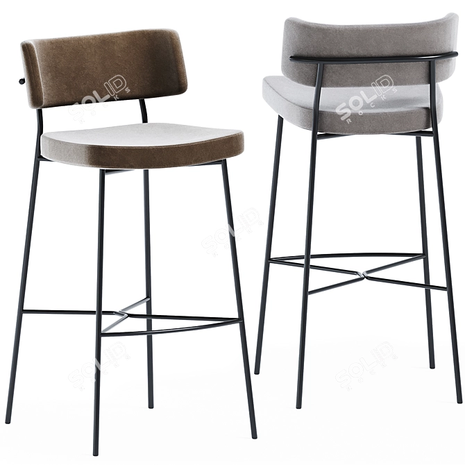 Elegant Marlen Bar Chair 3D model image 1