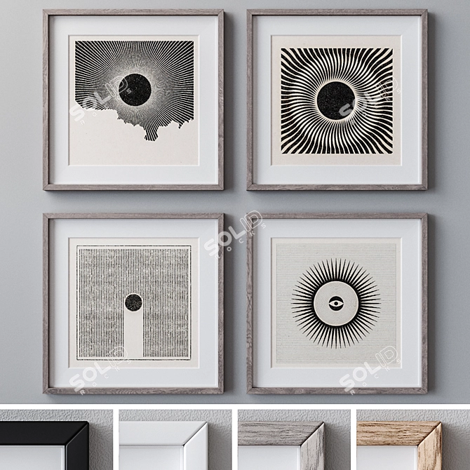  Versatile Set of 4 Photo Frames 3D model image 1