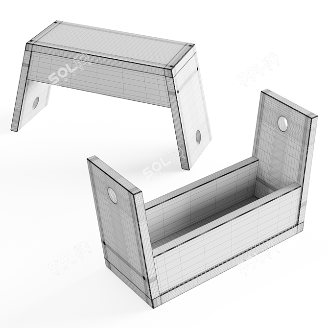 Versatile Carry Stool: Stacking, Tray & Container 3D model image 6