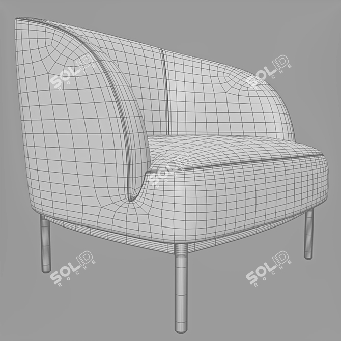 Title: Yvas Sofa: Stylish Comfort 3D model image 2