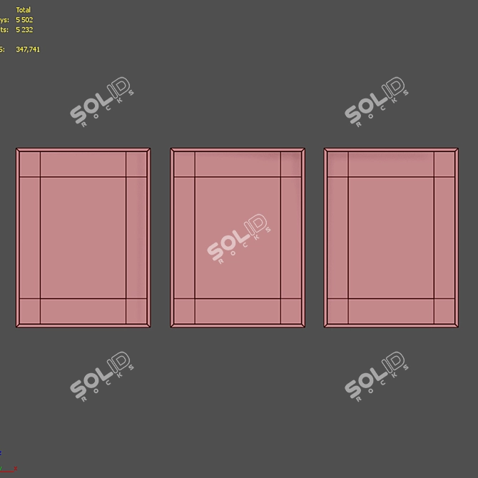 Modern Abstract 3-Piece Picture Frame Set 3D model image 13