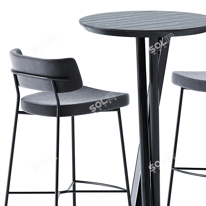 TrabA Niels Fast Food Table & Marlen Bar Chair 3D model image 3