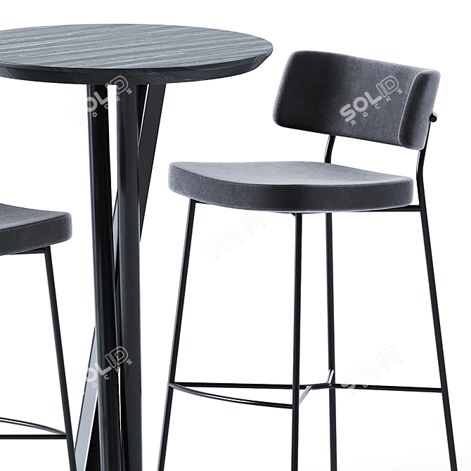TrabA Niels Fast Food Table & Marlen Bar Chair 3D model image 4