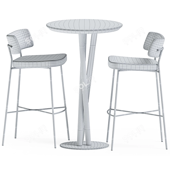 TrabA Niels Fast Food Table & Marlen Bar Chair 3D model image 5