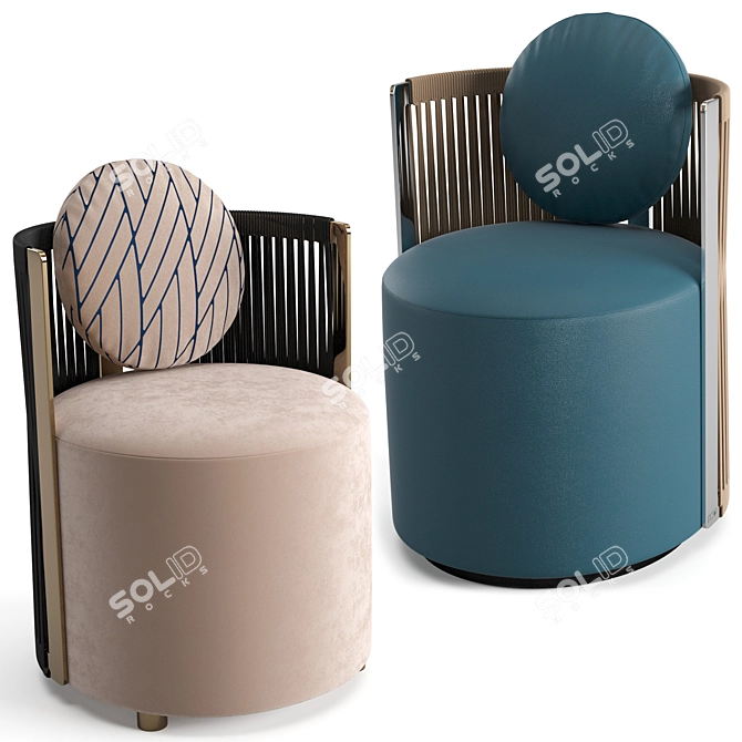 Luxury Fendi Casa Thea Leather Armchair 3D model image 1