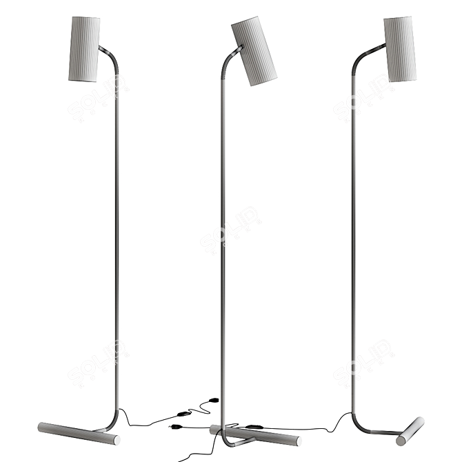 Elegant Brass Floor Lamp: Eldon Task 3D model image 3