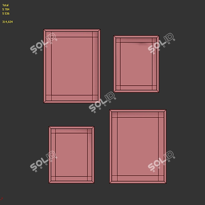 Modern Abstract Picture Frame Set 3D model image 7