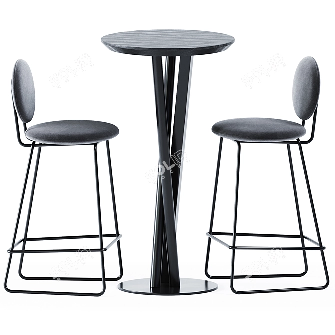 Stylish Fast Food Table Set 3D model image 2