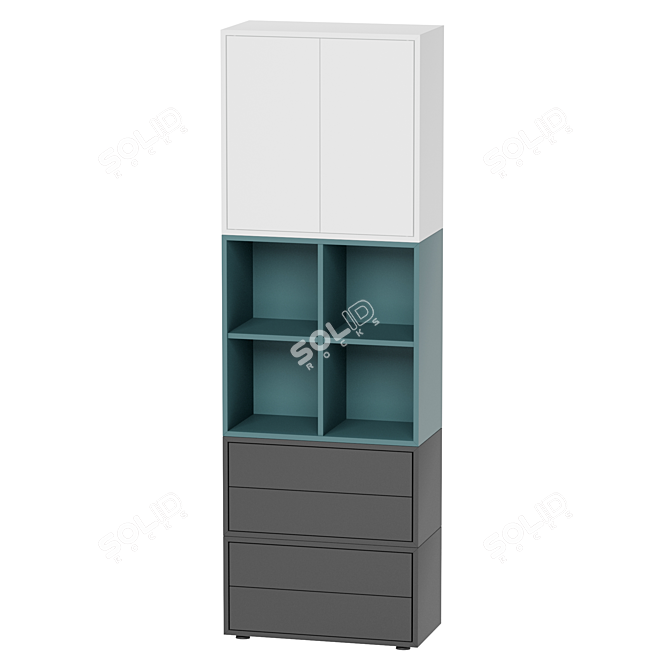 Modular 70x35x212 cm EKET Cabinet with Legs 3D model image 1