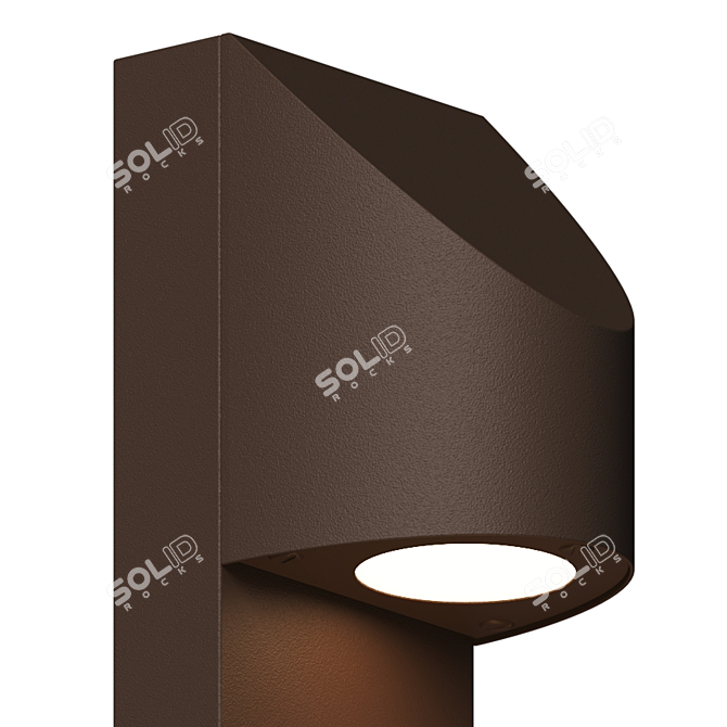 Sleek Shear Bollard with Textured Finish 3D model image 2