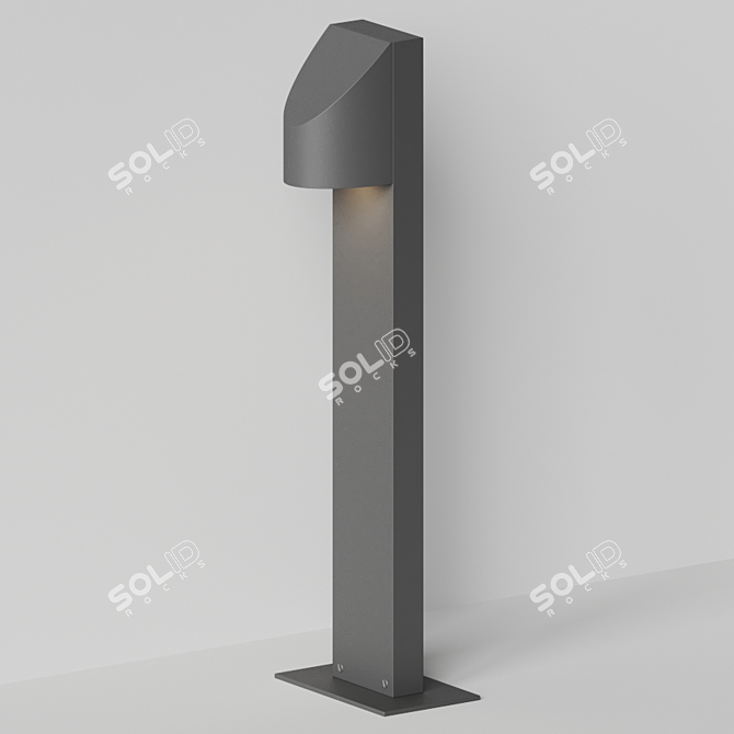 Sleek Shear Bollard with Textured Finish 3D model image 3