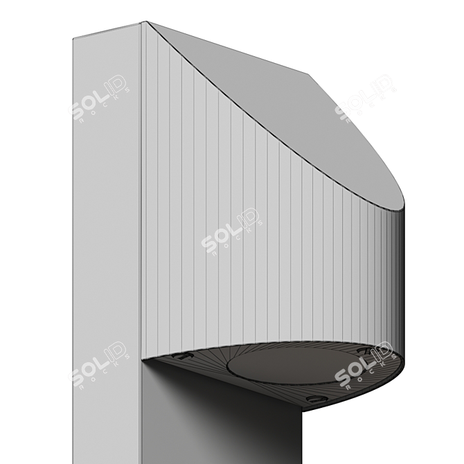 Sleek Shear Bollard with Textured Finish 3D model image 4