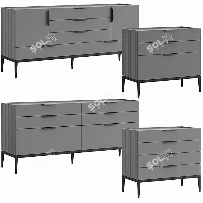 Title: Metropolitan Chest Set - Sleek and Stylish Storage 3D model image 2