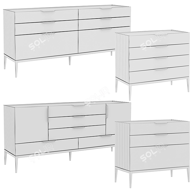 Title: Metropolitan Chest Set - Sleek and Stylish Storage 3D model image 5