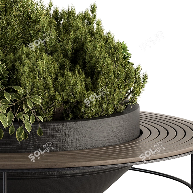 Urban Greenery Bench: Set 14 3D model image 2