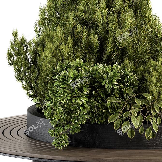 Urban Greenery Bench: Set 14 3D model image 3