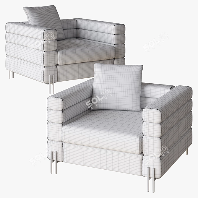 Elegant York Armchair by Eichholtz 3D model image 4