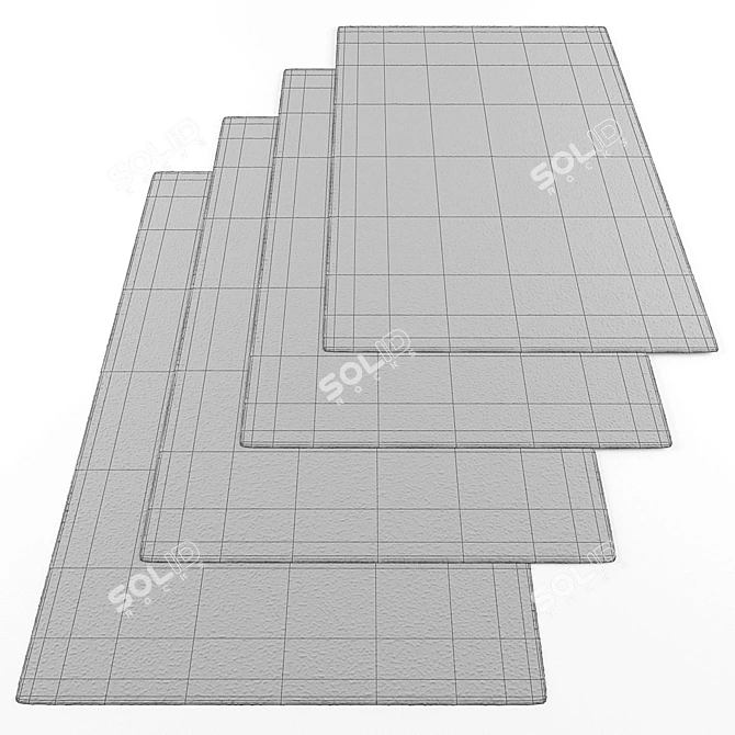 Modern Rectangular Rugs Set 3D model image 3