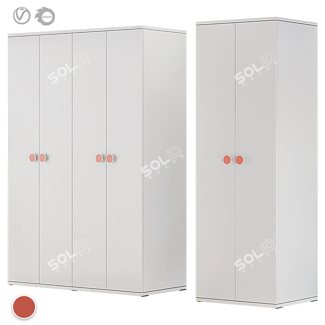 MODERN WHITE WARDROBE GODISHUS 3D model image 2