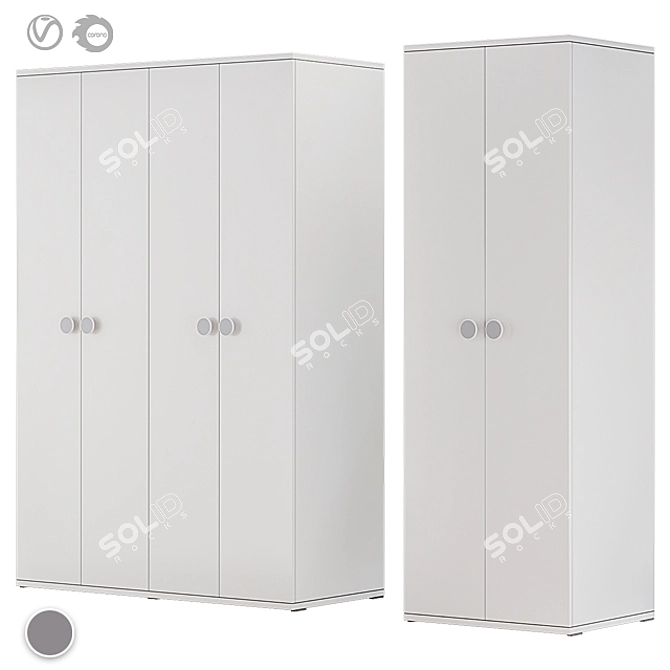 MODERN WHITE WARDROBE GODISHUS 3D model image 3