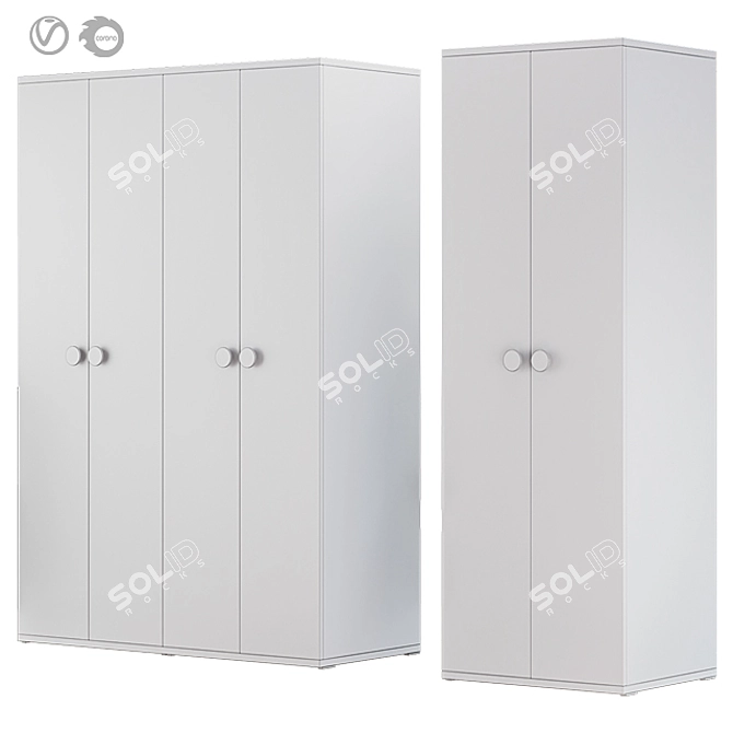 MODERN WHITE WARDROBE GODISHUS 3D model image 4